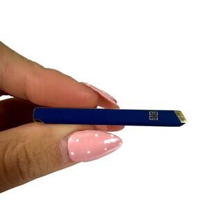 Givenchy Vintage 4G Logo Blue Enamel Gold Tone Tie Clip Authentic